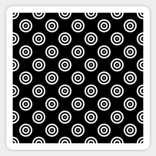 White Concentric Circles Sticker